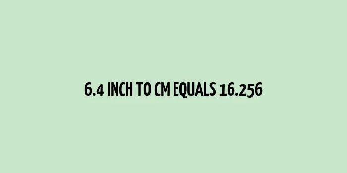 6.4 inch to cm (Inches to Centimeter)