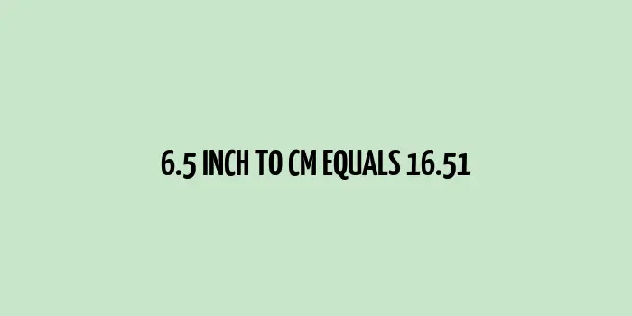 Close-up of a ruler showing 6.5 inches equals 16.51 centimeters