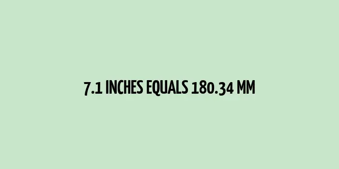 7.1 inches to mm (Inches to Millimeters)