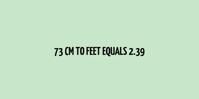 Transforming Measurements: 73 cm to Feet (73 Centimeters to Feet)