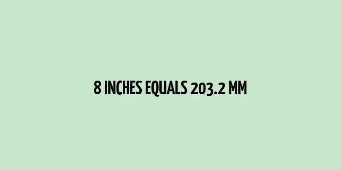 8 inches to mm (Inches to Millimeters)