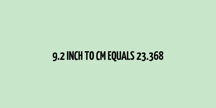 9.2 inch to cm (Inches to Centimeter)