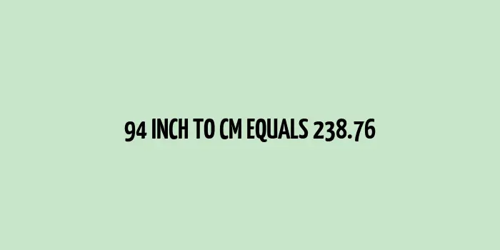 94 inch to cm (Inches to Centimeter)