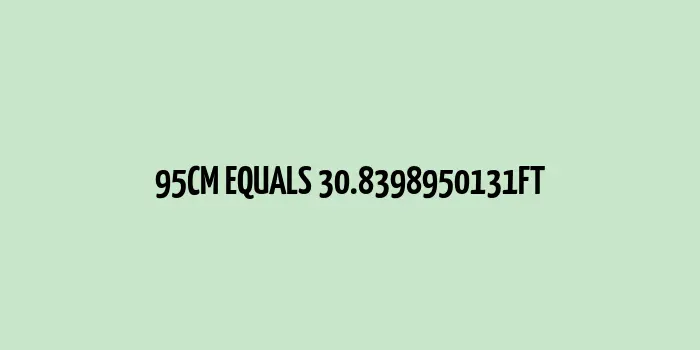 Conversion chart from 95 cm to feet.